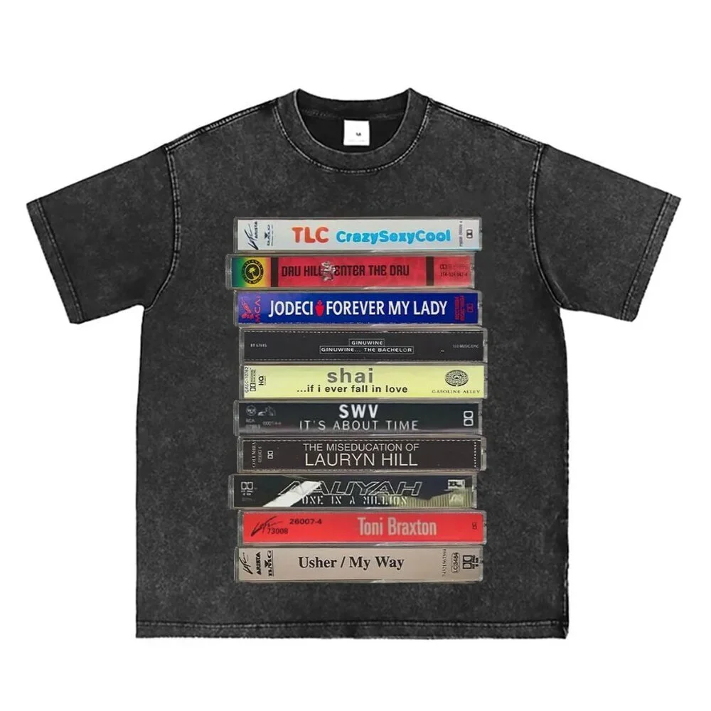Vintage 90s R&B Cassette Tape Graphic Unisex T-Shirt Retro Y2K